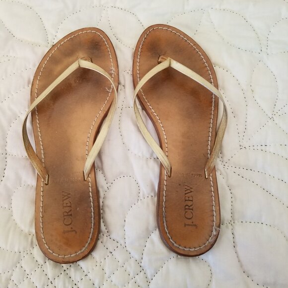 J. Crew Tan and Cream/gold Sandals - Picture 4 of 7